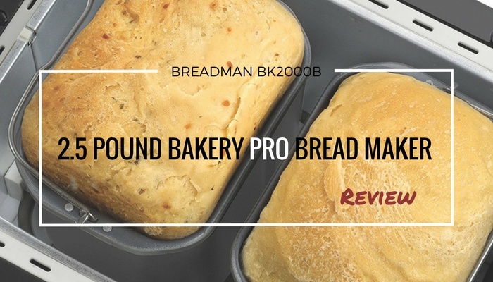 Breadman BK2000B 2-½-Pound Bakery Pro Bread Maker with Collapsible Kneading Paddles and Automatic Fruit and Nut Dispenser 
