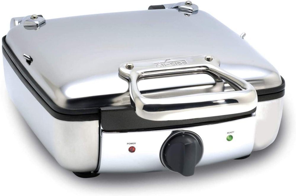 all clad 2100046968 99010gt stainless steel belgian waffle maker with 7 browning settings