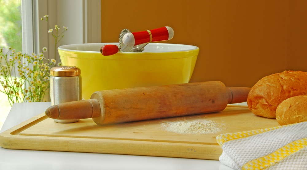 bread making supplies in kitchen