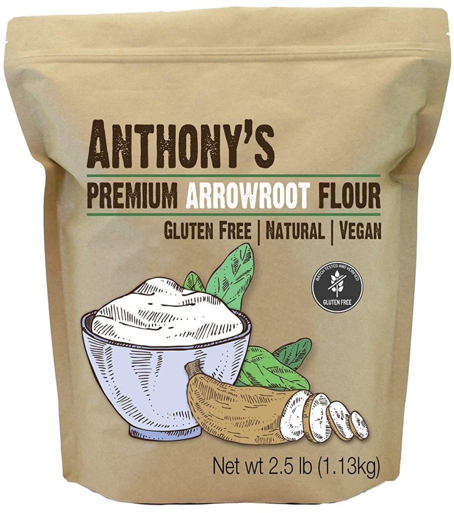 anthonys arrowroot gluten free flour isolated on white background