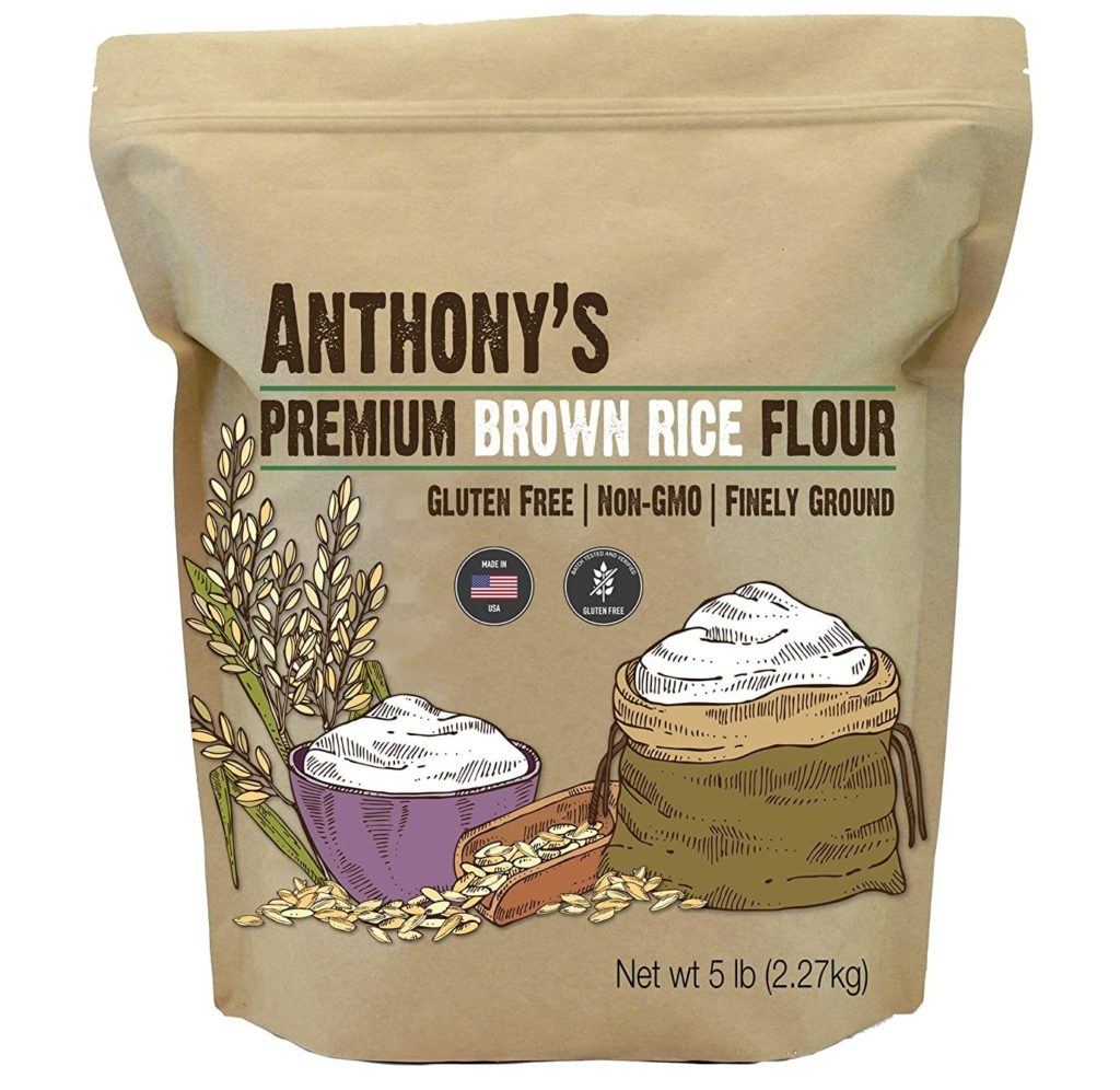 anthonys brown rice flour isolated on white background
