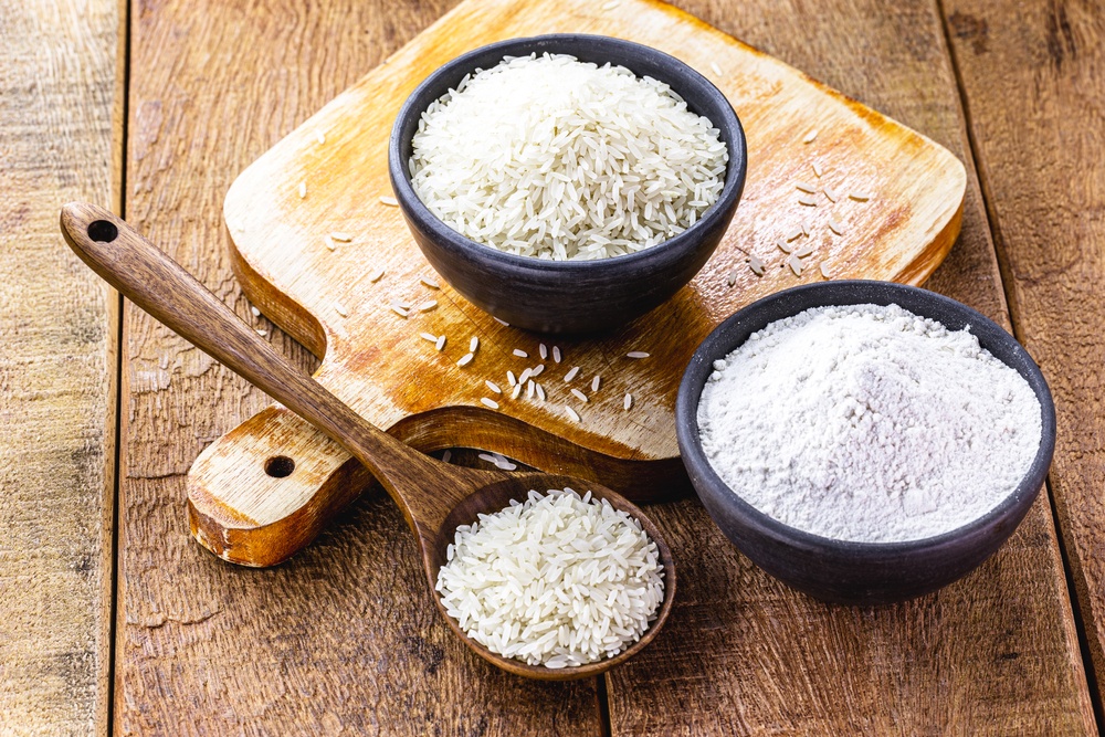 homemade fine and ground rice flour