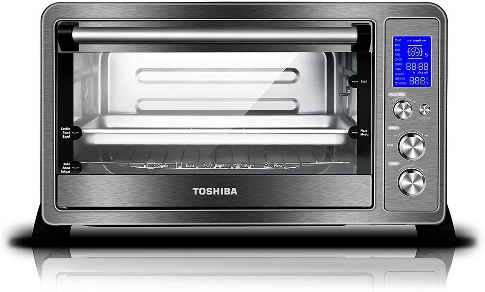 toshiba ac25cew bs stainless steel toaster oven