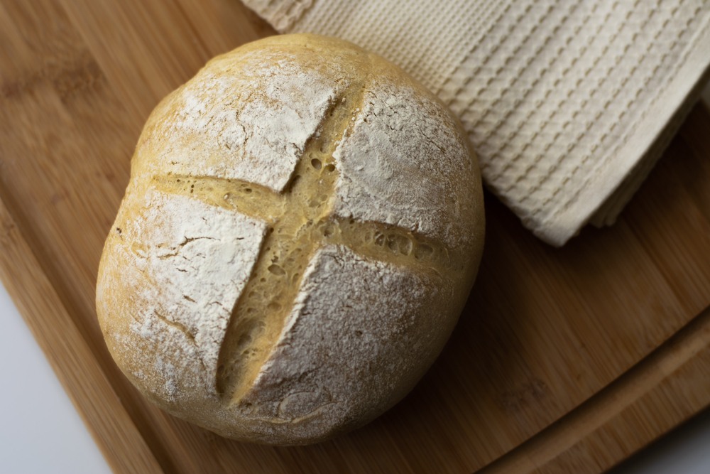 homemade sourdough yeast cross style bread